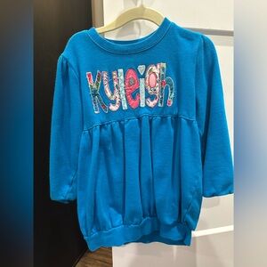 Source Unknown Blue Kids Sweatshirt with Multicolor Lettering